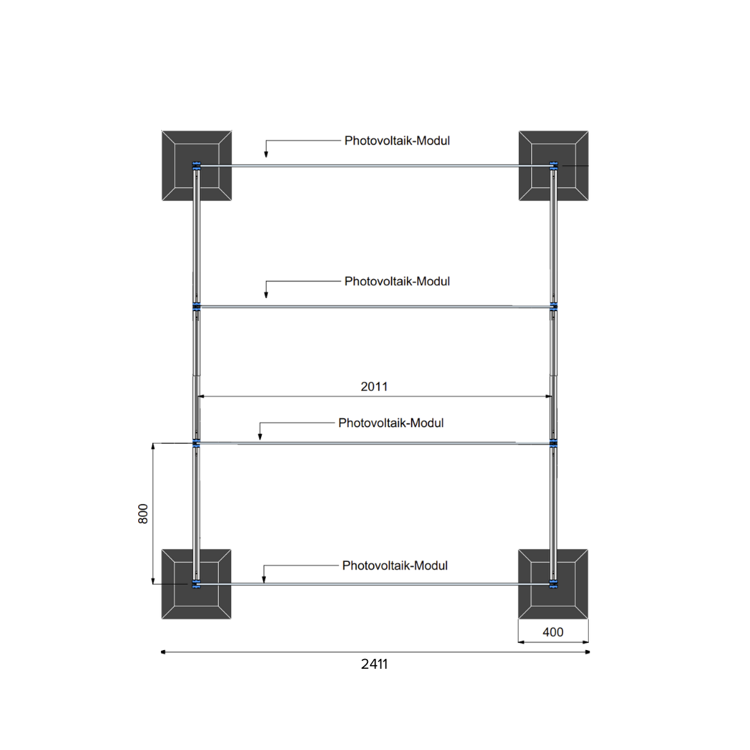 640Wp SOLon Balkonkraftwerk-Set - 4 vertikale Module