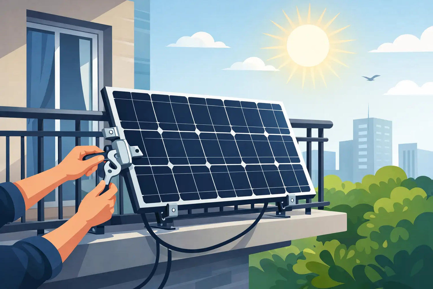 Solarmodule sicher am Balkon befestigen