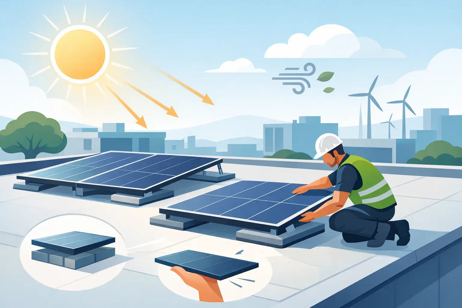 Flachdach Solar Leichtmodule richtig nutzen