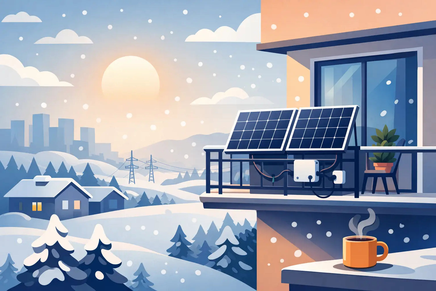 Balkonkraftwerk für Stromkosten im Winter